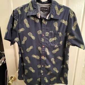Ocean Current Blue and Yellow Casual Button Down Shirt